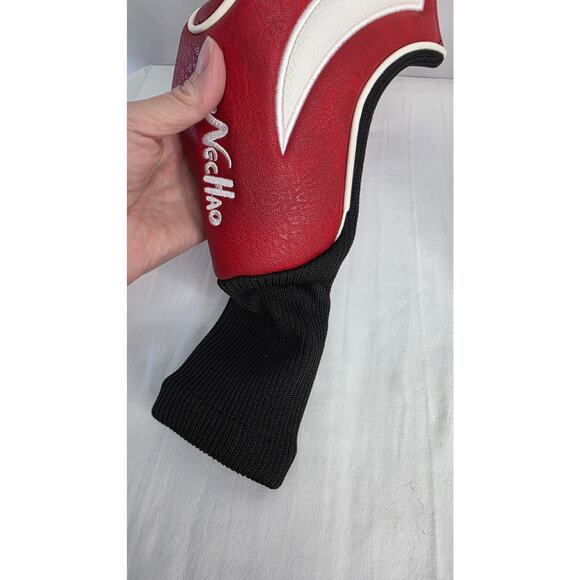 Red & White Golf Head Covers 3pcs Set, Driver Fairway Wood Headcovers 1/ 3 / X - Picture 8 of 12